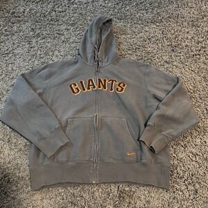 Nike San Francisco Giants MLB Hoodie Full‎ Zip Sweatshirt Mens XL Gray